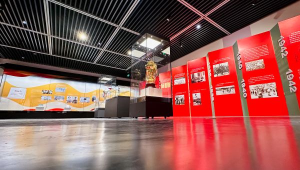 “从战火到圣火——中国体育腾飞之路”展览现场。图片来源:国家体育总局体育文化发展中心