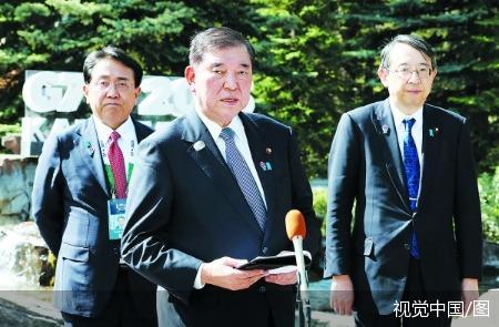 16日，日本首相石破茂在七国集团（G7）领导人峰会期间，就日美双边会谈回答记者提问。