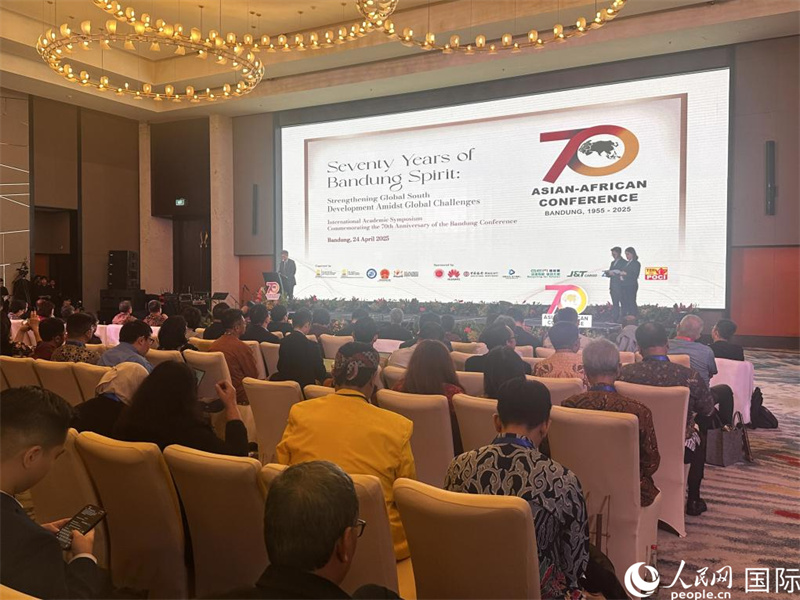 中国驻印尼大使王鲁彤在研讨会现场发表主旨演讲。人民网记者 曹师韵摄